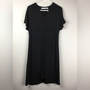 & Other Stories Black Viscose V-Neck Dress Size 4